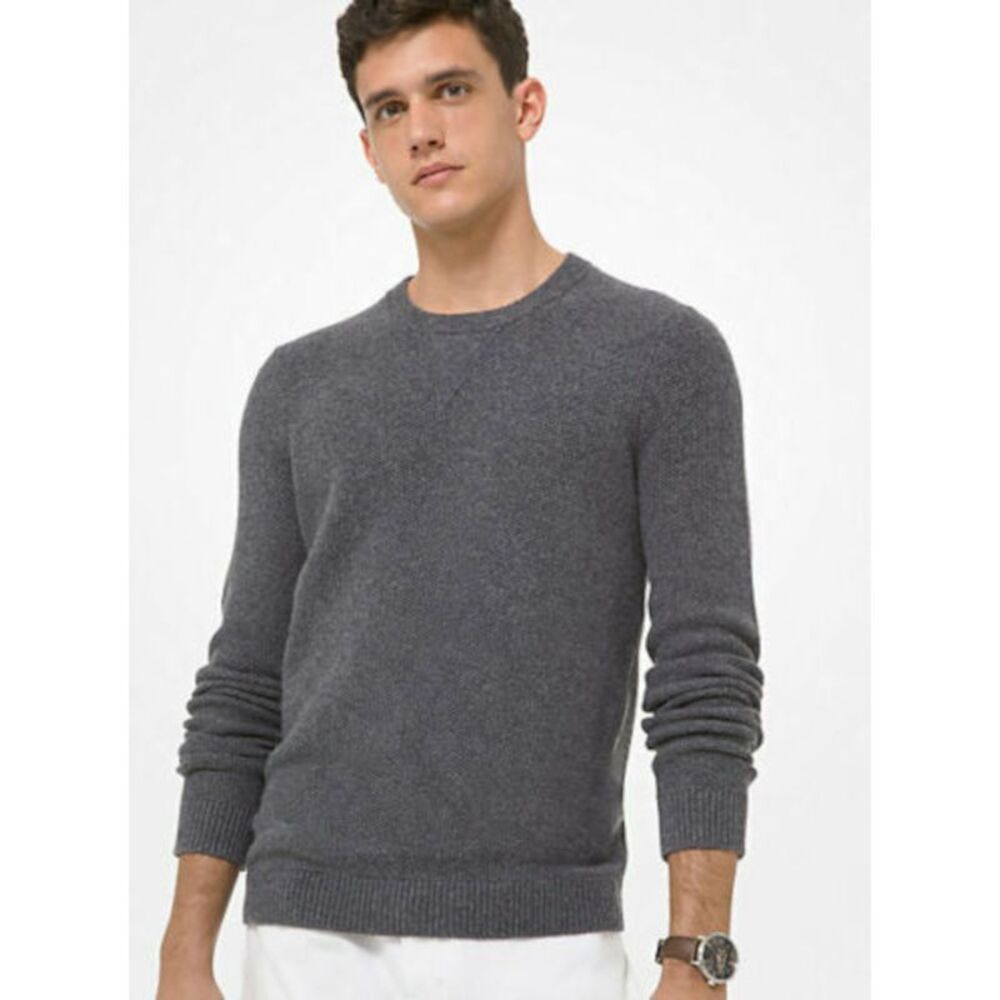 MICHAEL KORS Mens Gray Long Sleeve Crew Neck Classic Fit Sweater S